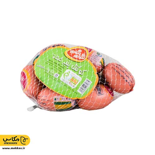 سوسیس کوکتل پنیری 55% گوشت شام شام 500گرمی